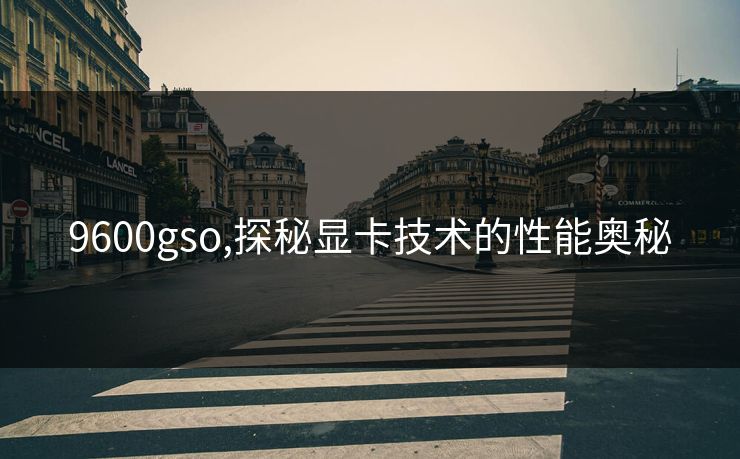 9600gso,探秘显卡技术的性能奥秘
