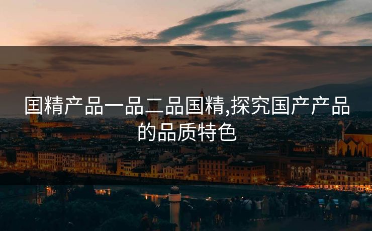 囯精产品一品二品国精,探究国产产品的品质特色