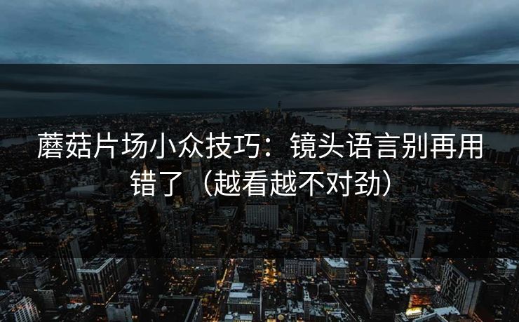 蘑菇片场小众技巧：镜头语言别再用错了（越看越不对劲）